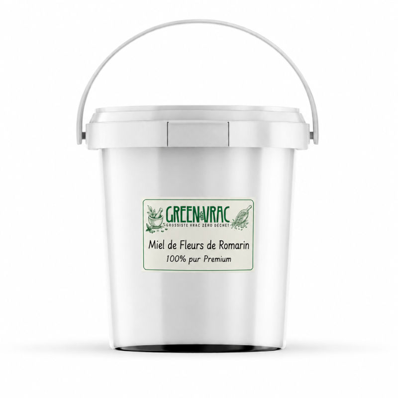 Miel de Fleurs de Romarin 100% pur Premium en vrac - les 4 seaux de 22kgs 2 Grossiste de miel de romarin en seau pas cher