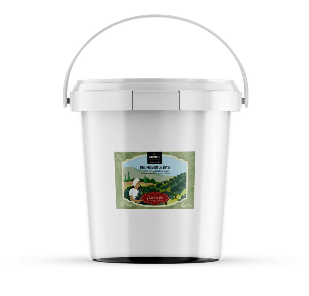 Miel de Fleurs de Thym 100% pur Premium en vrac - le seau de 22kgs 2 SEAU MIEL DE THYM