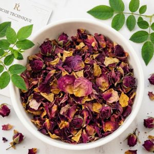 Pétales de rose de Damas séchés en vrac pour infusions, cocktails, pâtisserie et décoration culinaire