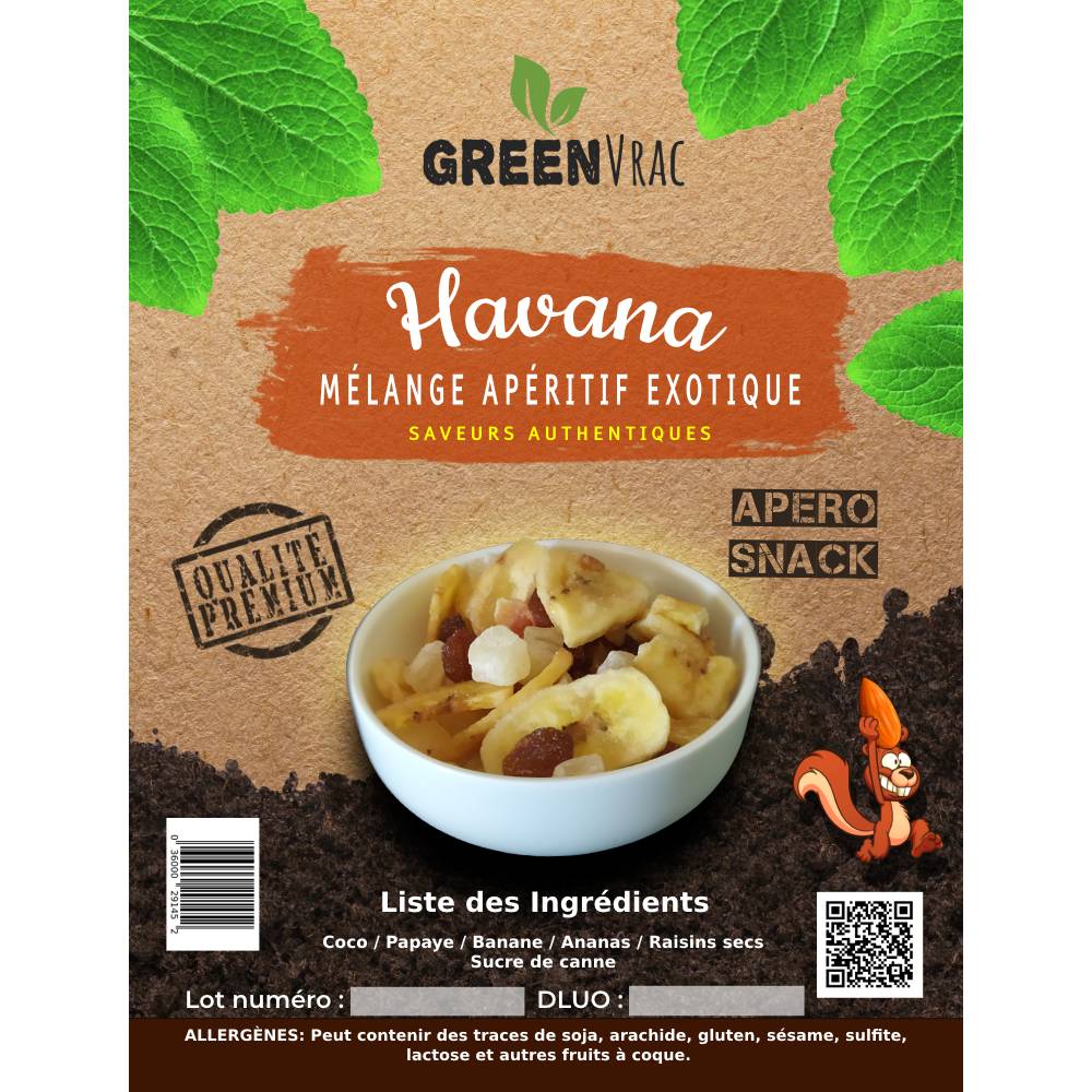 melange aperitif banane papaye vrac