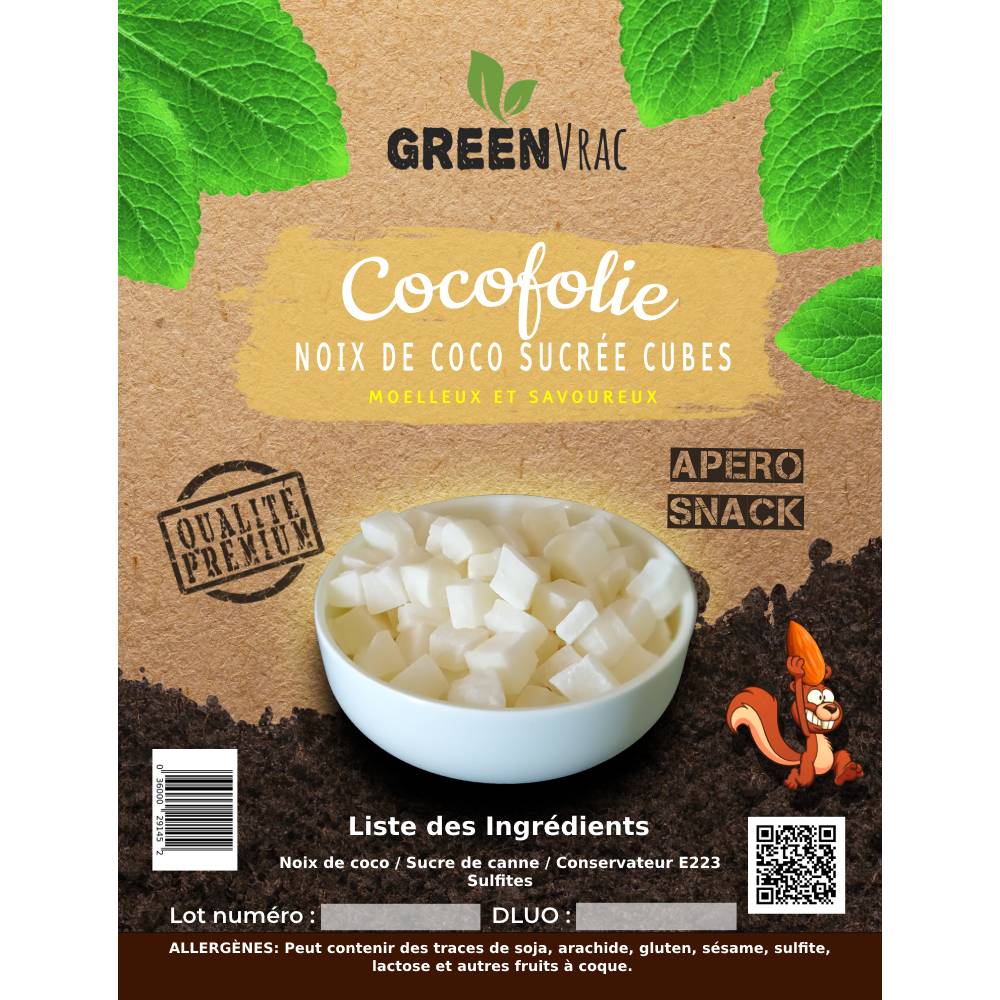 NOIX DE COCO CUBES SUCRE VRAC