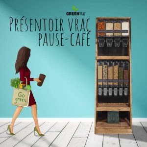 Présentoir Étagère Vrac PAUSE CAFÉ Style Ferme & Campagne