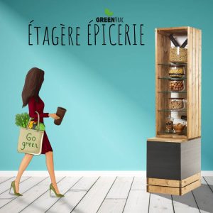 Étagère Vrac ÉPICERIE Style Ferme & Campagne 50cm