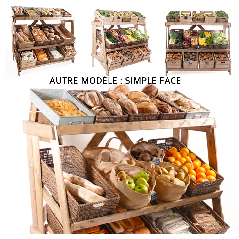 Présentoir fruits légumes double ÎLOT PRIMEUR bois Style Ferme & Campagne 170cm - Avec Caisses/Cagettes - Tarif sur demande 3 Présentoir fruits légumes double ÎLOT PRIMEUR bois Style Ferme & Campagne 170cm - Avec Caisses/Cagettes - Tarif sur demande – Image 3