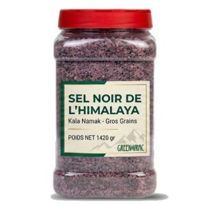 Sel noir de l’Himalaya en vrac Kala Namak – sel minéral naturel en cristaux gris foncé à noirs, proposé par grossiste en épices pour cuisine professionnelle vegan et indienne