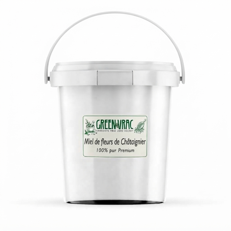 Miel de Fleurs de Châtaigner 100% pur Premium en vrac - les 4 seaux de 22kgs 2 Grossiste de miel de fleurs de chataignier en seau pas cher